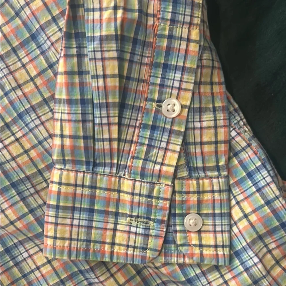 Ralph Lauren Blue and Orange Plaid Button Down Shirt